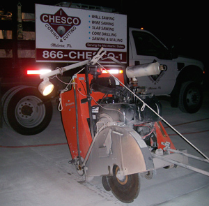 CHESCO Coring and Cutting nighttime work crew